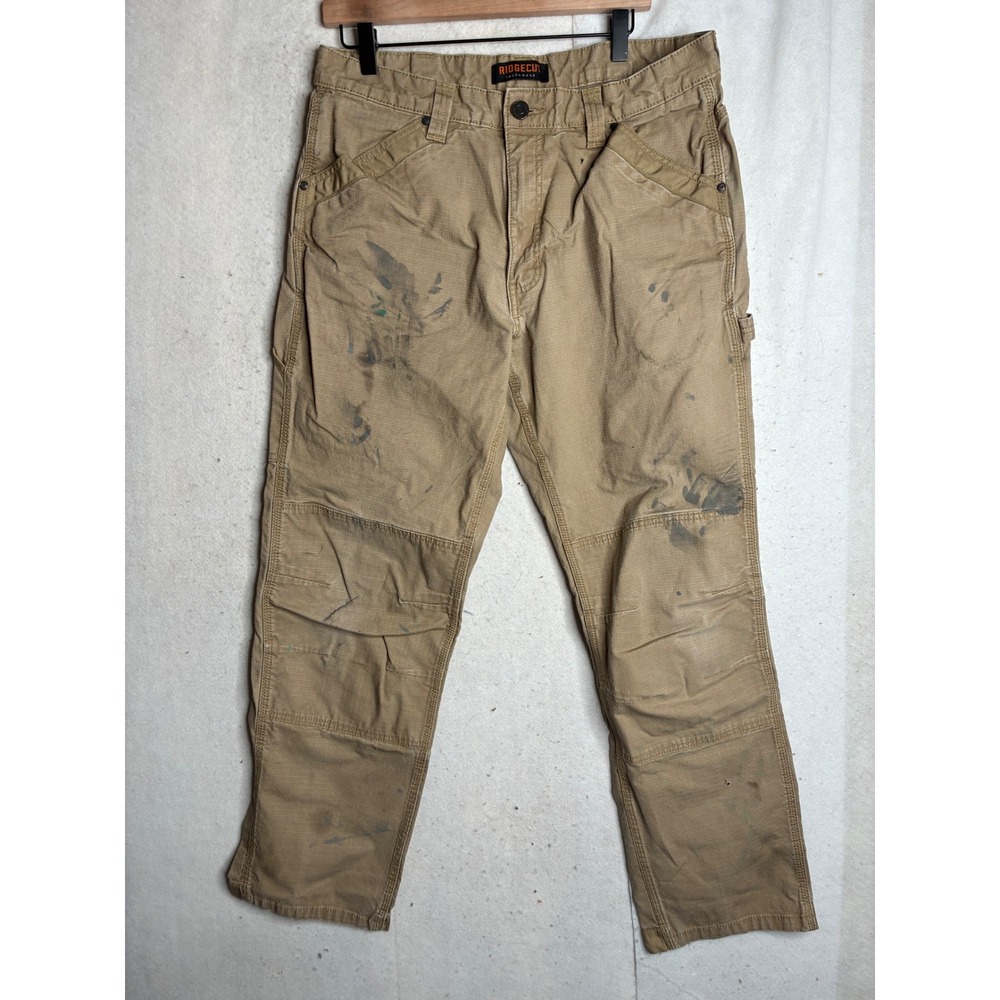 Ridgecut Toughwear Mens Tan Ripstop Double Knee Work Pants 36x34 RC11011